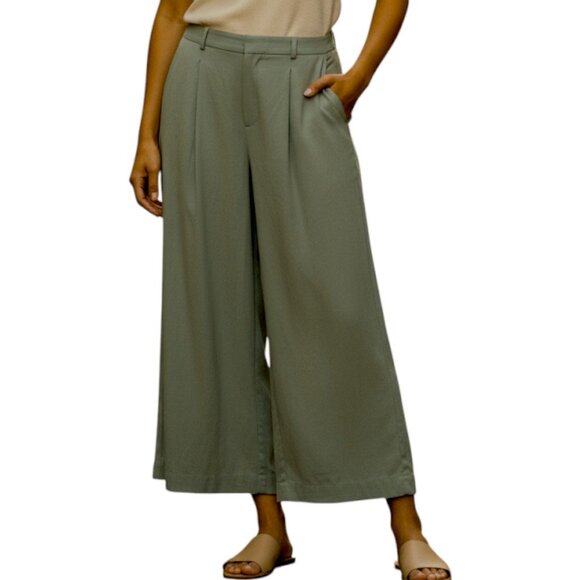 Torrid Women's Olive Green Linen Blend Elastic Waist Casual Pant - Size 22R - Picture 1 of 10